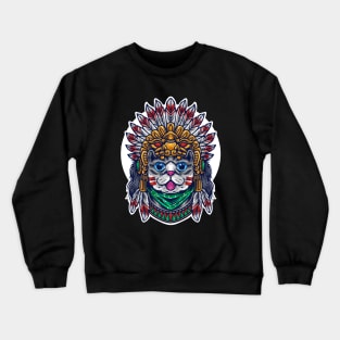 Cat Aztec Crewneck Sweatshirt
